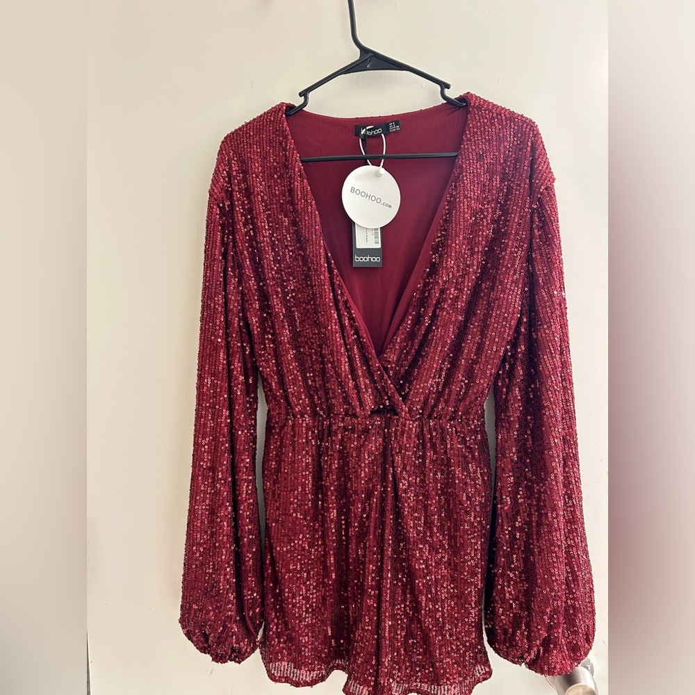 NWT red sparkly romper. Great for NYE!!